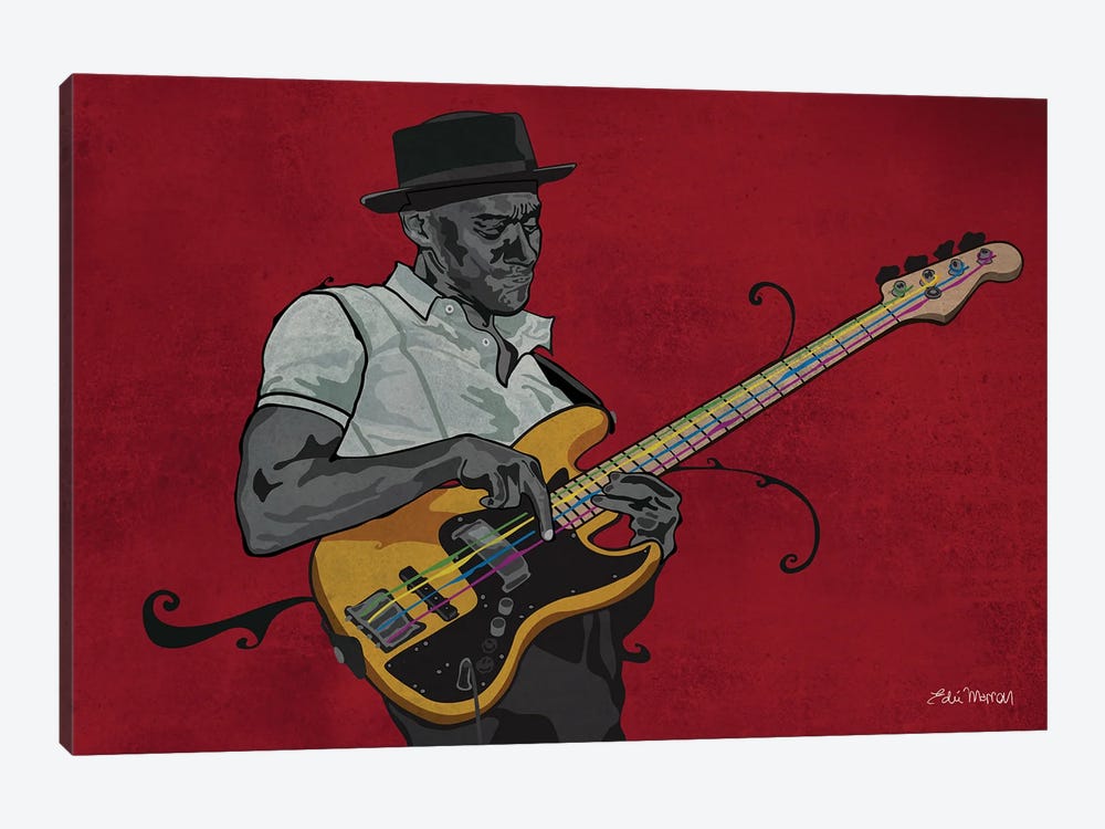 Marcus Miller by Edú Marron 1-piece Canvas Art Print