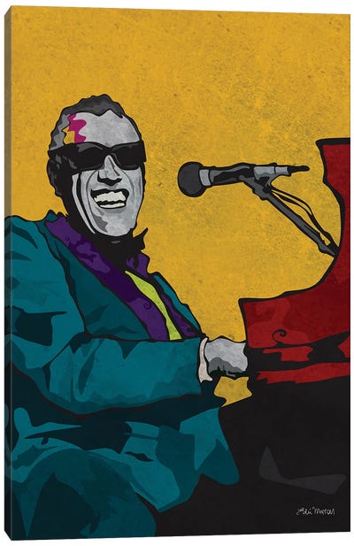 Ray Charles Canvas Art Print - R&B & Soul Music Art