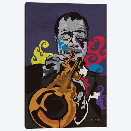 Louis Armstrong Canvas Print #EUM41} by Edú Marron Art Print
