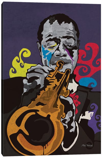 Louis Armstrong Canvas Art Print - Edú Marron