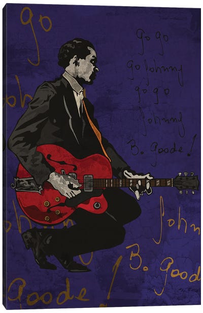 Chuck Berry Johnny B Goode Canvas Art Print - Guitar Art