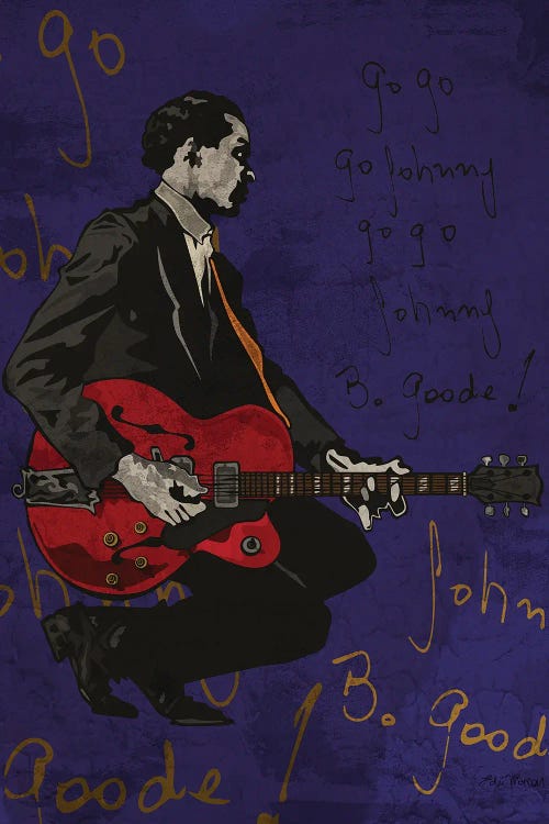 Chuck Berry Johnny B Goode by Edú Marron wall art