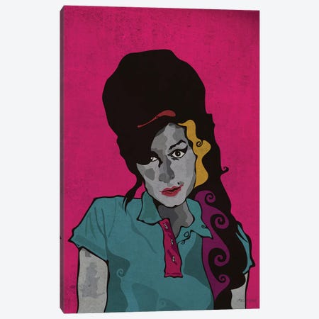 Amy Winehouse Canvas Print #EUM50} by Edú Marron Canvas Wall Art