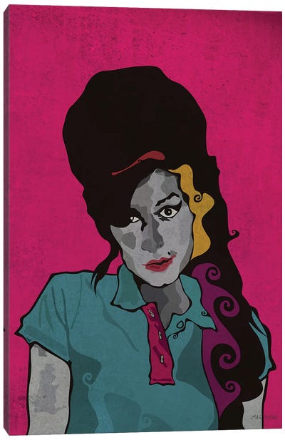Amy Winehouse Canvas Art Print - Edú Marron