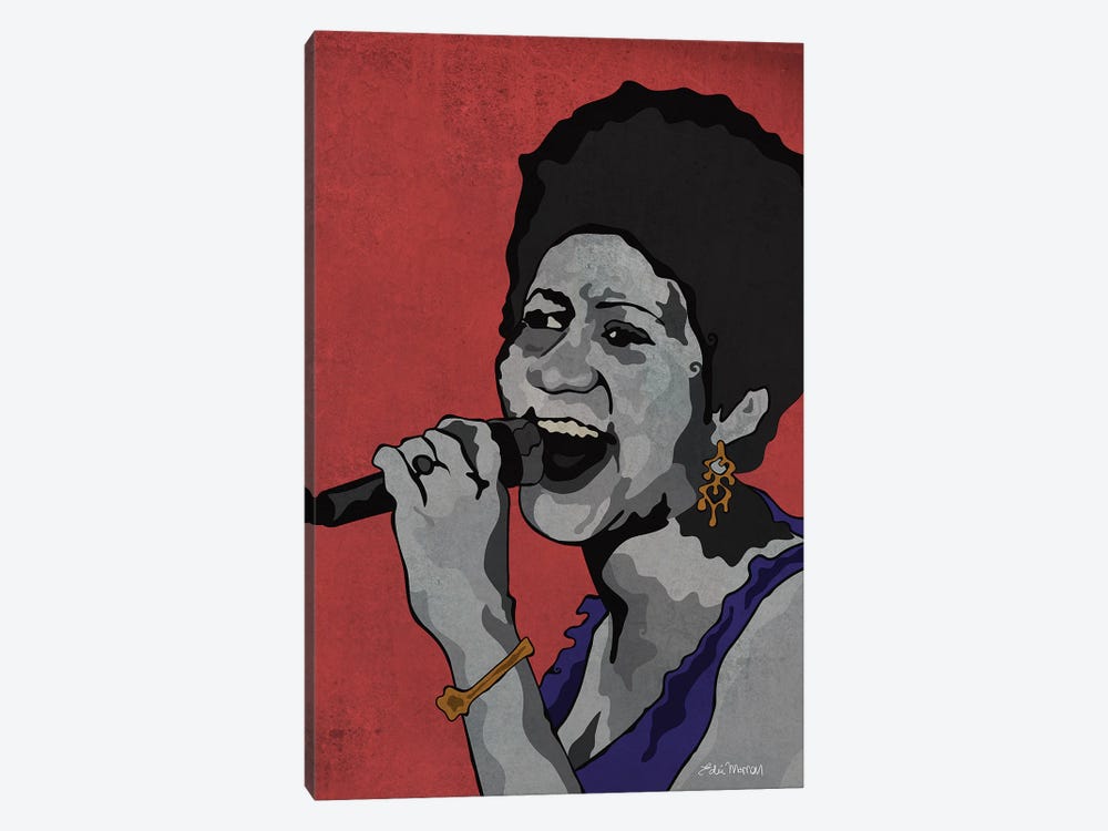Aretha Franklin by Edú Marron 1-piece Canvas Art