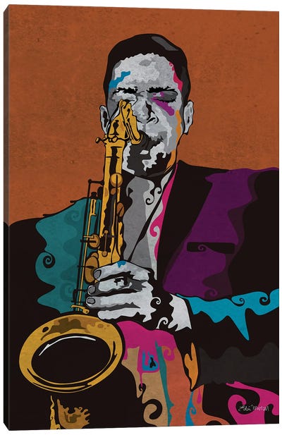 John Coltrane Canvas Art Print - Edú Marron