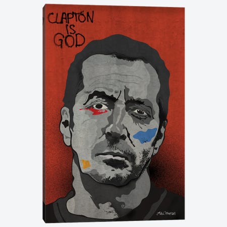 Clapton Is God Canvas Print #EUM5} by Edú Marron Canvas Wall Art