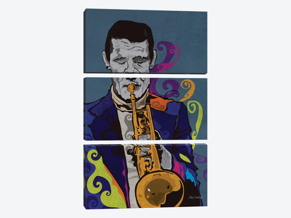 Chet Baker by Edú Marron 3-piece Canvas Art