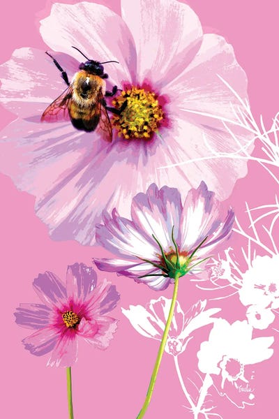 Bees: Bee On Cosmos by Evelia Designs