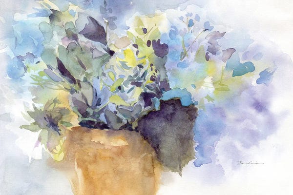 Modern Farmhouse Bedroom: Bluish Hydrangea by Evelia Designs