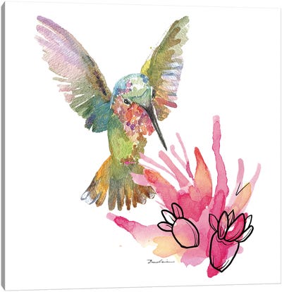 Desert Hummingbird Canvas Art Print - Evelia Designs