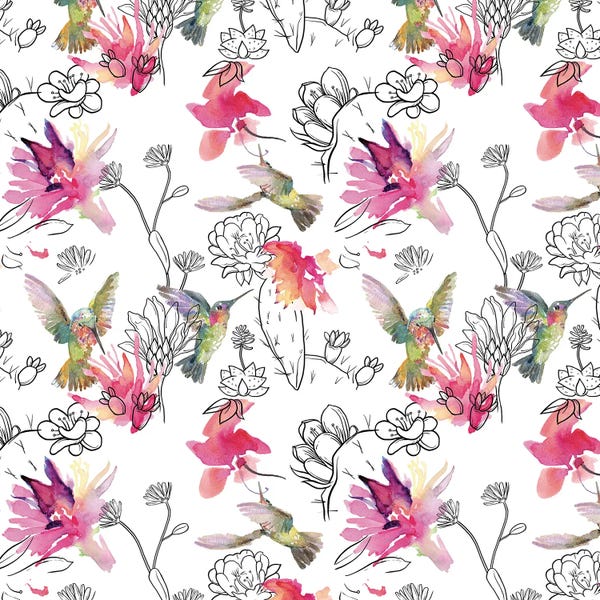 Hummingbirds: Desert Hummingbird Pattern by Evelia Designs