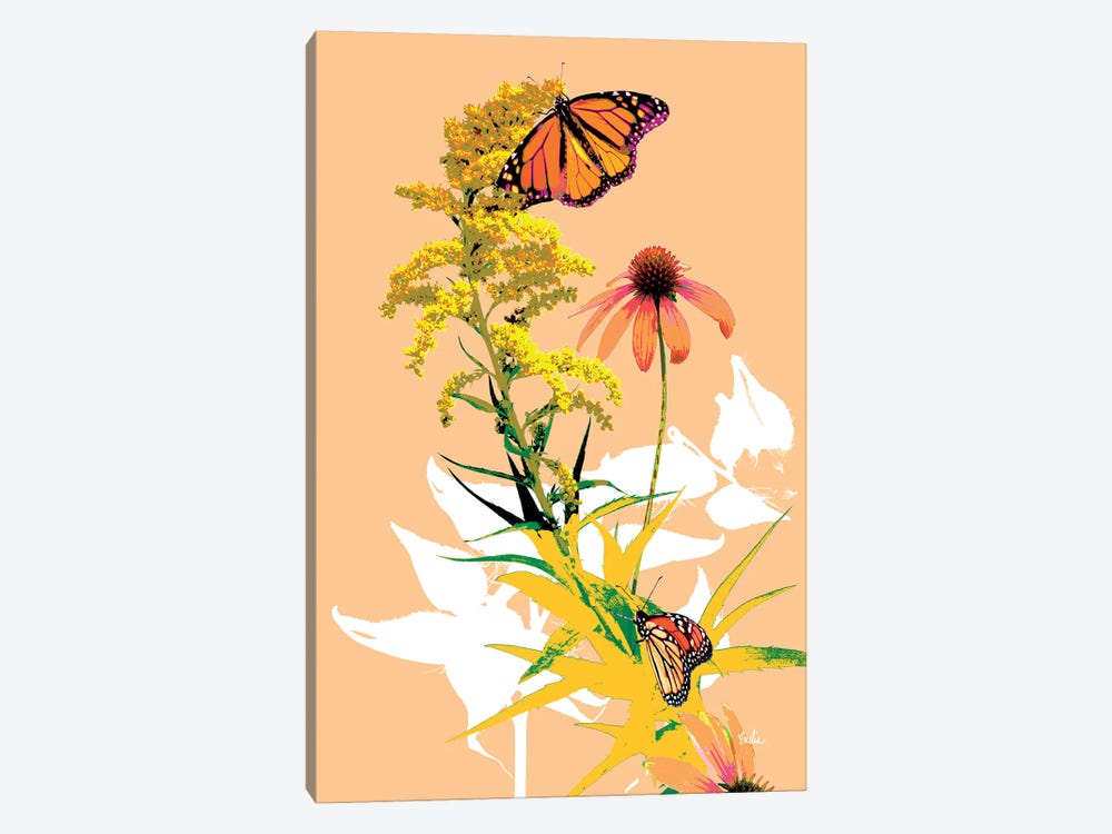 Monarchs On Golden Rod I by Evelia Designs 1-piece Canvas Wall Art