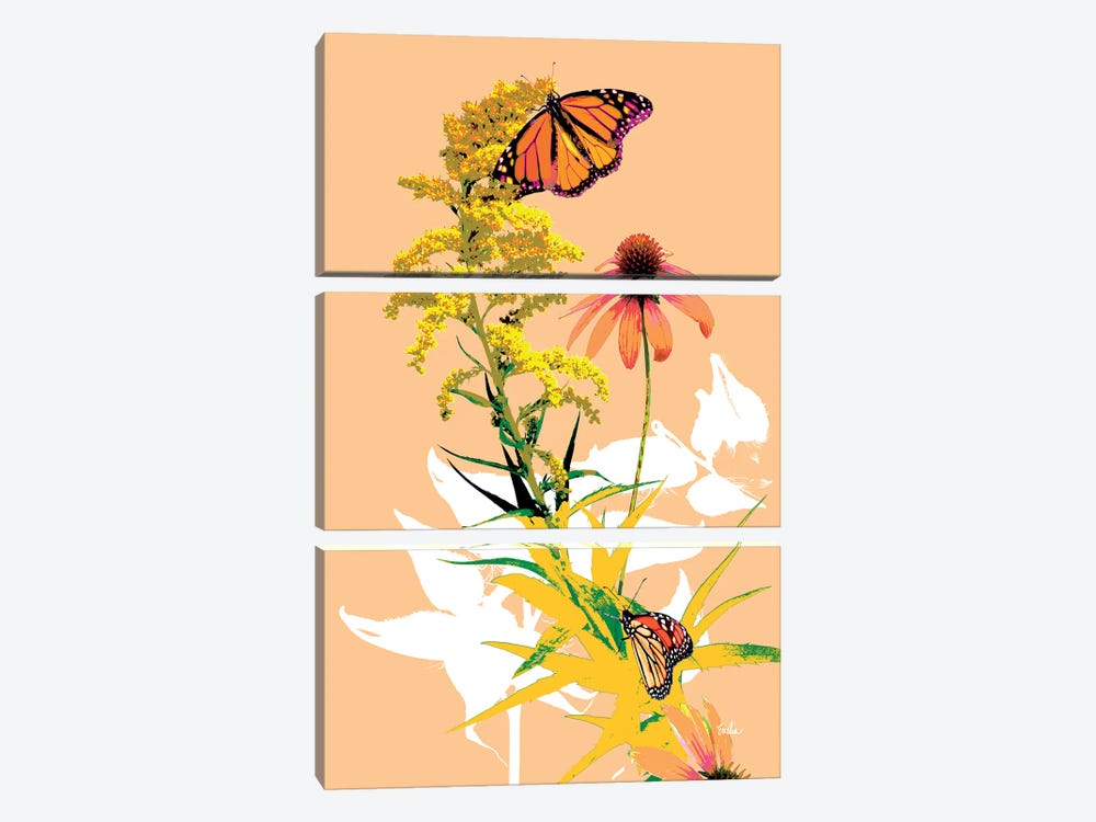 Monarchs On Golden Rod I by Evelia Designs 3-piece Canvas Wall Art