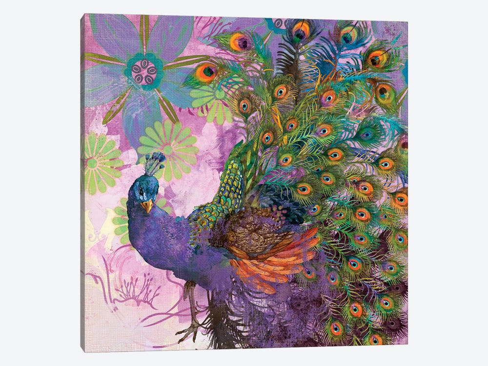 Peacock Prance by Evelia Designs 1-piece Art Print