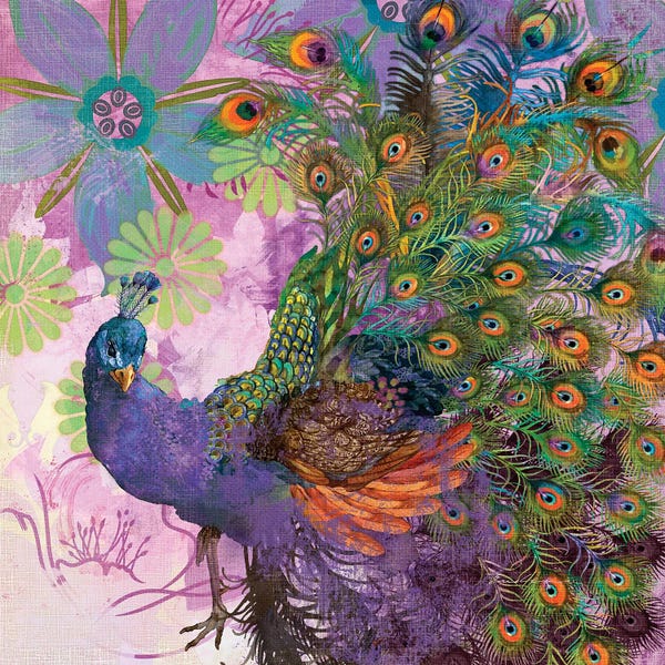 Peacocks: Peacock Prance by Evelia Designs