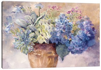 Periwinkle Hydrangeas I Canvas Art Print