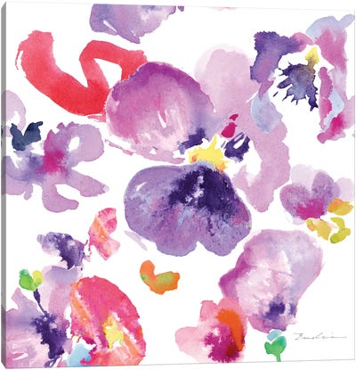 Watercolor Flower Composition III Canvas Art Print - Evelia Designs