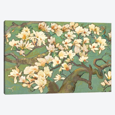 Magnolia Branches Canvas Print #EVD42} by Evelia Designs Canvas Artwork