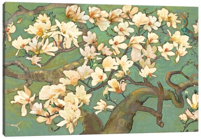 Magnolia Branches Canvas Art Print - Evelia Designs