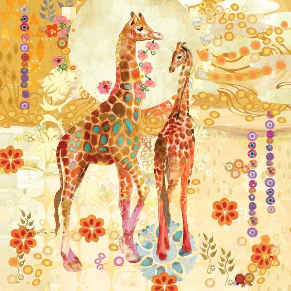 Giraffes: Giraffes In The Garden by Evelia Designs