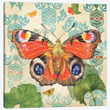 European Peacock Butterfly Canvas Print #EVD46} by Evelia Designs Canvas Art Print