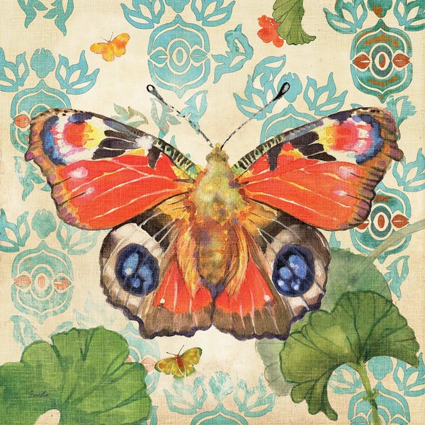 Butterflies and Flowers: European Peacock Butterfly by Evelia Designs