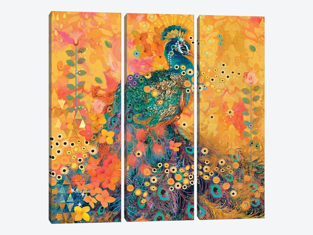 Afrikarma Peacock by Evelia Designs 3-piece Canvas Art Print