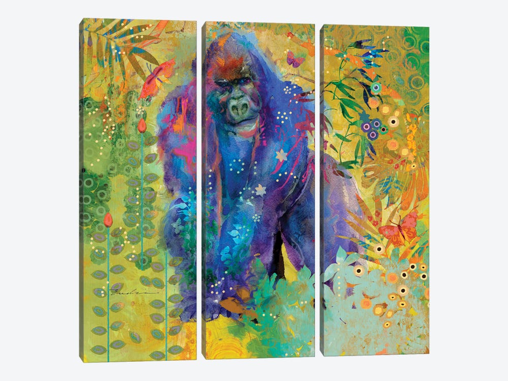 Gorilla Jungle Thinker by Evelia Designs 3-piece Canvas Wall Art