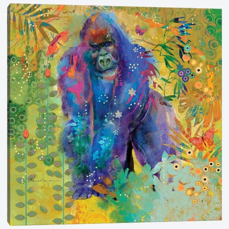 Gorilla Jungle Thinker Canvas Print #EVD49} by Evelia Designs Canvas Art