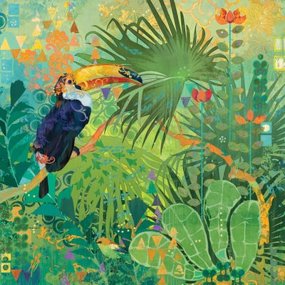Toucans And Flowers by Evelia Designs art print