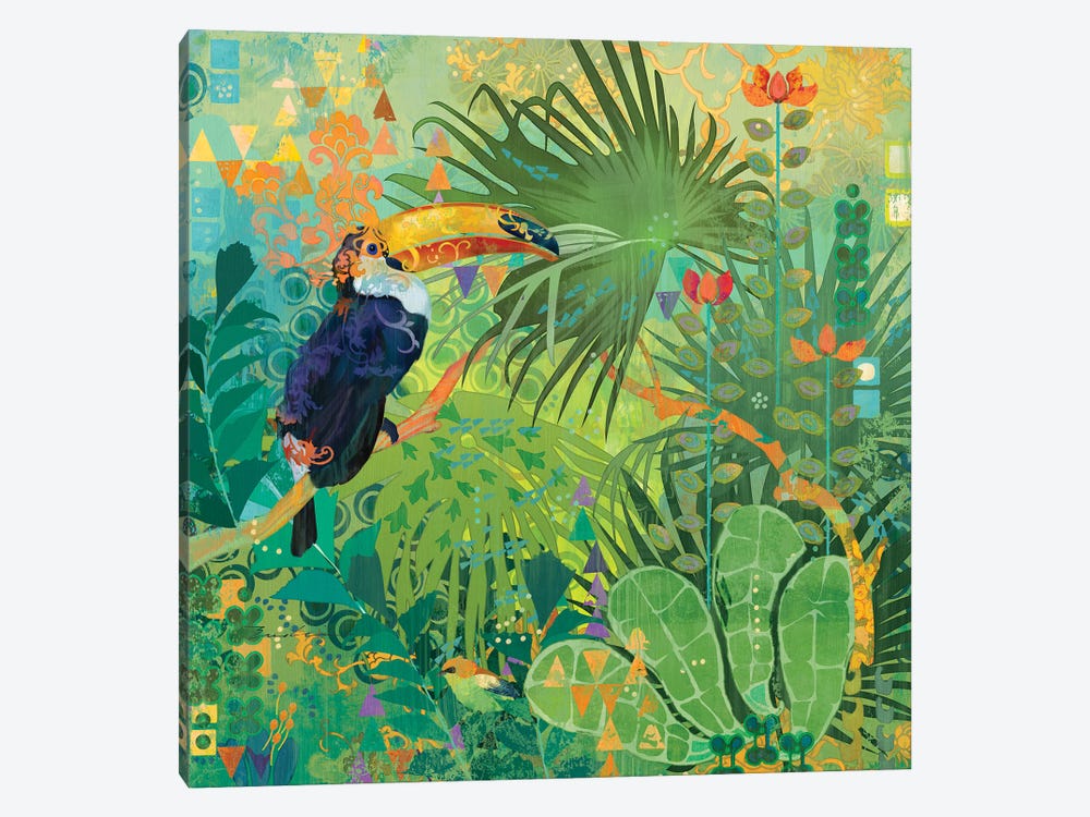 Toucans And Flowers by Evelia Designs 1-piece Canvas Art