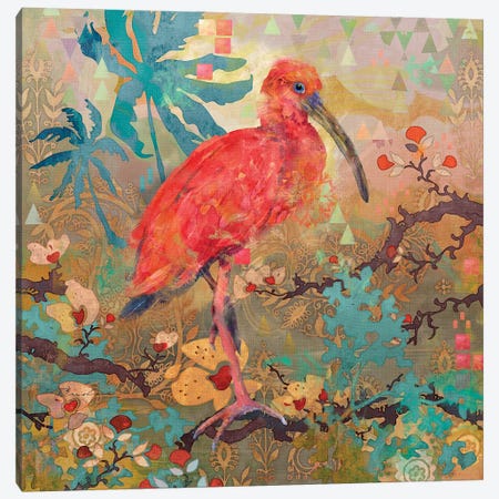 Scarlet Ibis Canvas Print #EVD55} by Evelia Designs Canvas Wall Art