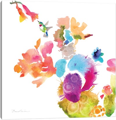 Watercolor Flower Composition IX Canvas Art Print - Evelia Designs