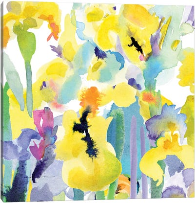 Watercolor Flower Composition VI Canvas Art Print - Evelia Designs