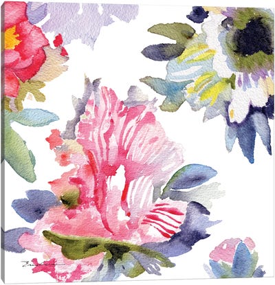 Watercolor Flower Composition VII Canvas Art Print - Evelia Designs
