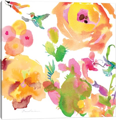 Watercolor Flower Composition VIII Canvas Art Print - Evelia Designs