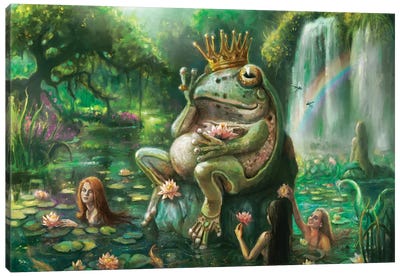 Secret Lake Canvas Art Print - Frog Art
