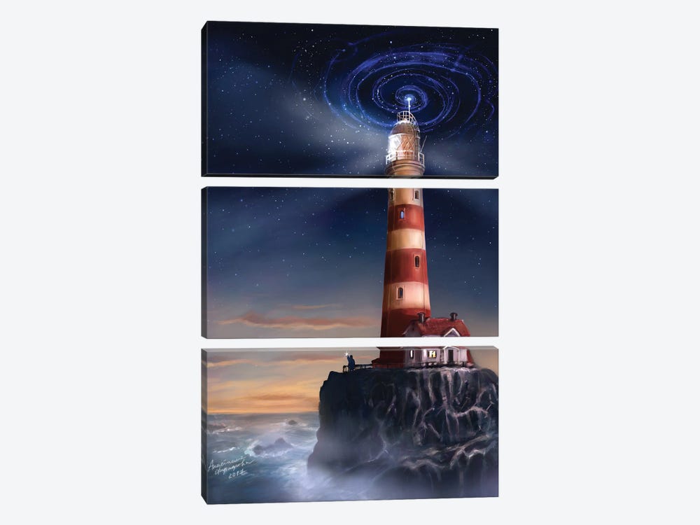 Lighthouse by Anastasia Evgrafova 3-piece Canvas Art Print