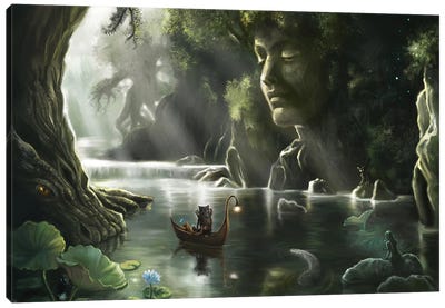 Down The Magic River Canvas Art Print - Anastasia Evgrafova