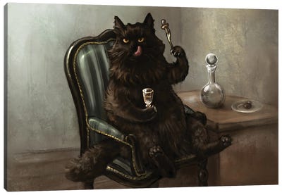 Behemoth Canvas Art Print - Black Cat Art
