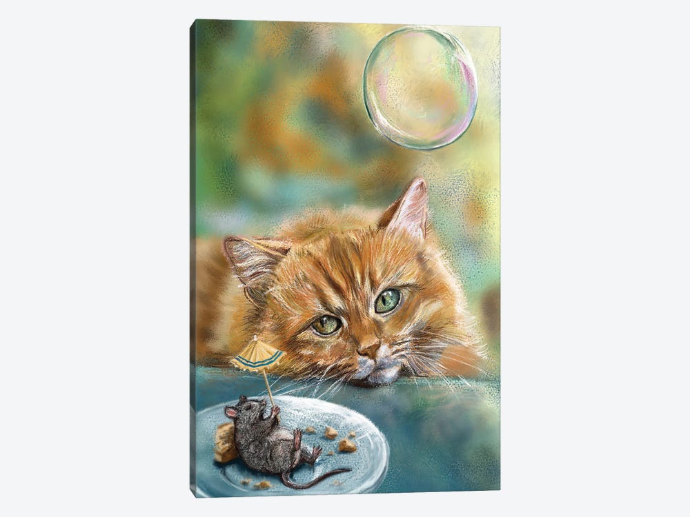 Dreamy Cat by Anastasia Evgrafova 1-piece Canvas Artwork