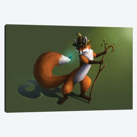 Forester Fox Canvas Print #EVF42} by Anastasia Evgrafova Canvas Wall Art