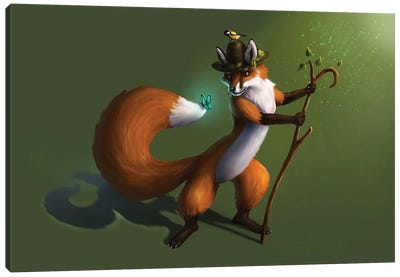 Forester Fox Canvas Art Print - Anastasia Evgrafova