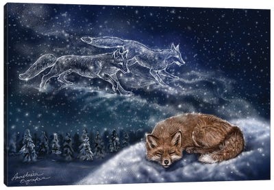 Foxy Dreams Canvas Art Print - Anastasia Evgrafova