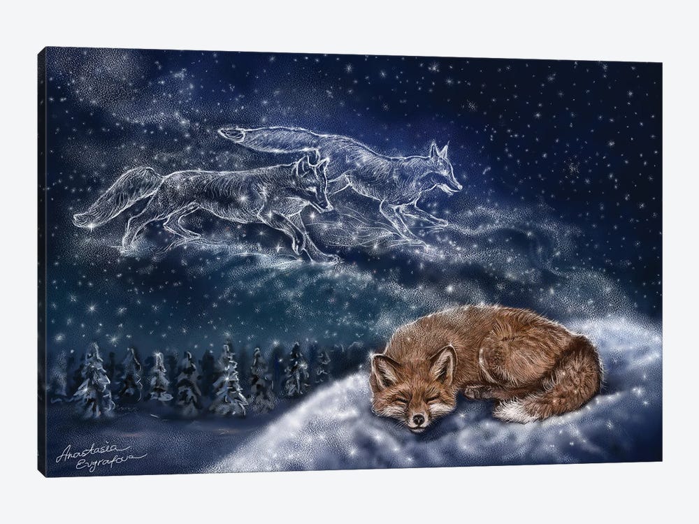 Foxy Dreams by Anastasia Evgrafova 1-piece Canvas Print