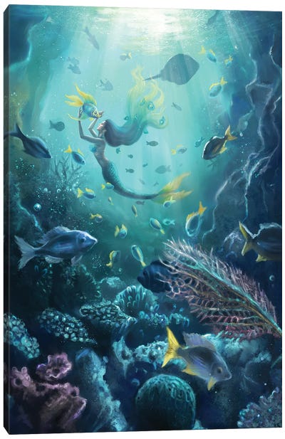 Marine Symphony Canvas Art Print - Coral Art