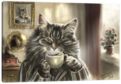 Morning Coffee Canvas Art Print - Anastasia Evgrafova