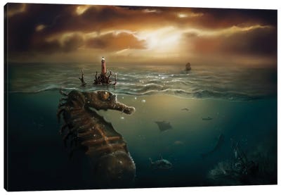 Mysterious Waters Canvas Art Print - Seahorse Art