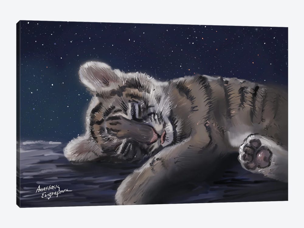 Siberian Tiger by Anastasia Evgrafova 1-piece Canvas Print
